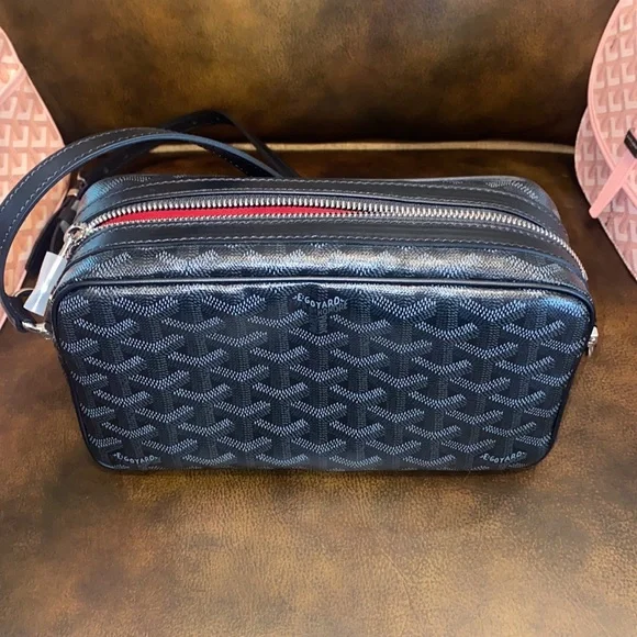 RARE GOYARD CAP VERT JET BLACK LIMITED EDITION WITH RED INTERIOR - Picture 16 of 17